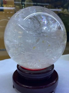 8,8 Pfund große natürliche klare Quarzkugel weiße Kristallkugel Heilung + Ständer - Bild 1 von 6
