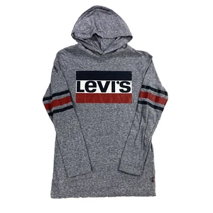 Levi’s Boys Gray Logo T-Shirt Size Small S Long Sleeve Casual Tee Youth Kids - Picture 1 of 7