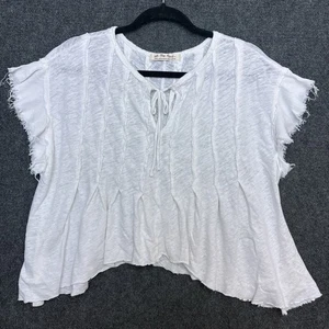 We The Free Terra Textured Pleated Top White S Bohemian Beach - Picture 1 of 10