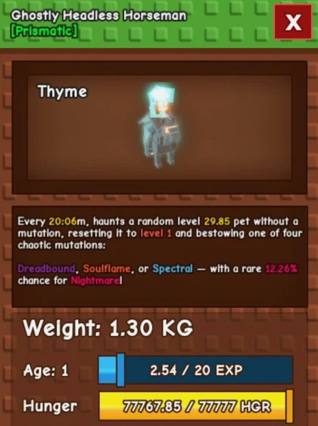 [🟢]  GROW A GARDEN | GHOSTLY HEADLESS HORSEMAN ~2KG | ROBLOX | - Image 1 of 1