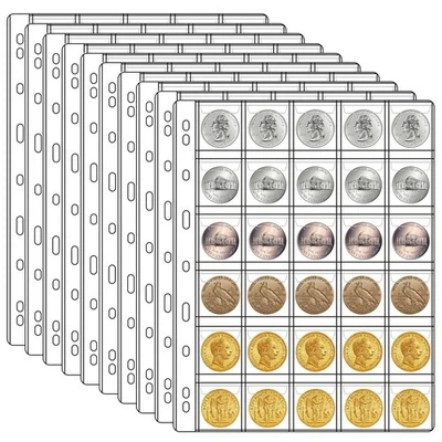 30 páginas de monedas de bolsillo para coleccionistas, 10 hojas fundas para monedas portamonedas Sta... Foto 1 de 4