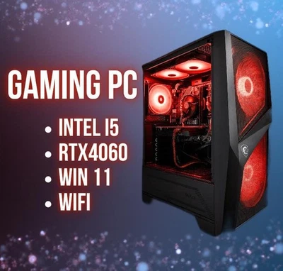 MSI MAG GAMING PC INTEL CORE I5 11400 CPU NVIDIA RTX 4060 GPU 16GB RAM 512GB SSD - Image 1 of 4