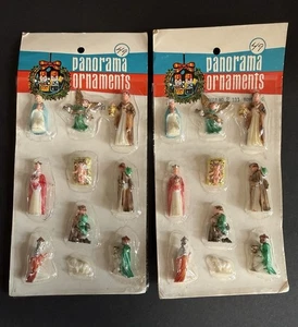2 Vintage Miniature Mini Panorama Nativity Christmas Ornaments Figures Packs - Picture 1 of 7