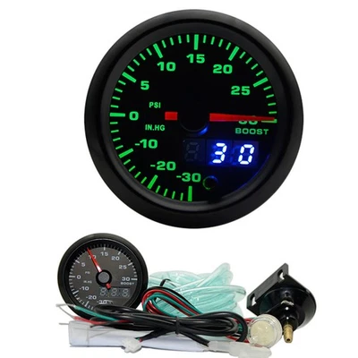52mm 7 Colors Turbo Boost Gauge PSI Meter Analog/Digital Dual Display 10-15V New - Image 1 of 4