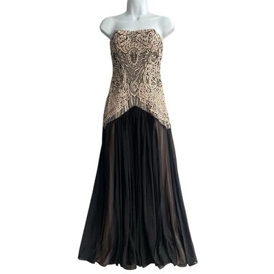 Sue Wong Women's Strapless Black Maxi Gown Size 2 Formal Dress - Image 1 of 4