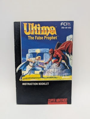 Ultima The False Prophet Authentic Super Nintendo (SNES 1994) Manual Only* VG+ - Image 1 of 4