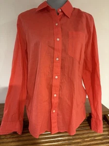 GAP women’s Long Sleeve Salmon Color Button Up Linen/cotton Blouse Sz M $49.99 - Picture 1 of 6