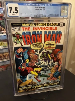 Iron Man #55 CGC 7.5 WHITE Pages - 1973 - 1st Thanos, Drax &Starfox White Pages  - Image 1 of 3