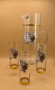 Jarra de vidrio y 3 vasos West Virginia DE COLECCIÓN - Motivo MCM para jugar a las cartas - Imagen 1 de 17