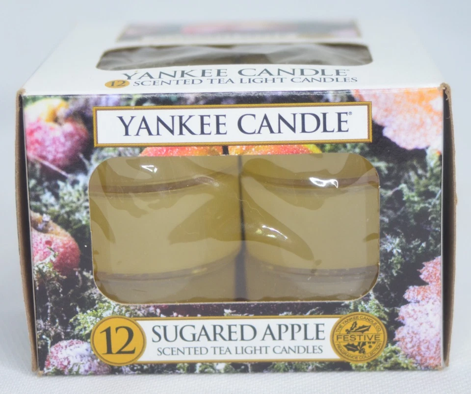 Yankee Candle Tea Lights One Box w/12 ~0.35 oz Sugared Apple Tealights - Image 1 of 4