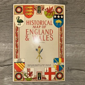 HISTORICAL MAP OF ENGLAND AND WALES By LG Bullock 39” x 26”, Folds to 6 3/4 X 10 - Picture 1 of 3