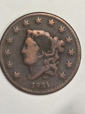 1831 Coronet (Matron) Head Large Cent Large Letters Very Good Condition Early - Image 1 of 2