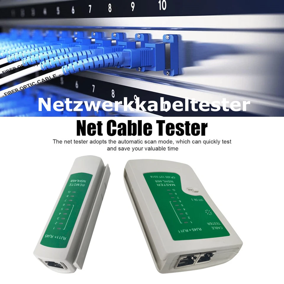 Netzwerktester RJ45 RJ-11 LAN CAT Kabel Prüfer Tester Netzwerk DSL Kabeltester - Bild 1 von 4