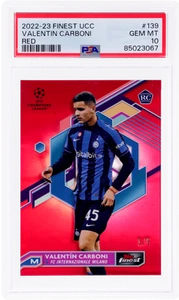 2022 Finest UEFA Club Competitions Valentin Carboni Red Refractor /5 PSA 10 - Picture 1 of 2