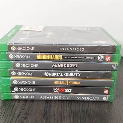 Xbox One Game Lot of 7: Mortal Kombat, Minecraft, WWE 2K20, Assassin's Creed - Image 1 of 4
