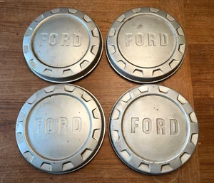 1961-1966 FORD F100 F150 Truck Bottle Cap Hubcap Dog Dish 8" Clip Set Of 4 GUC - Picture 1 of 10