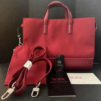 Bandolera de viaje Tumi de cuero de nailon balístico rojo fuego maletín bolso Foto 1 de 4