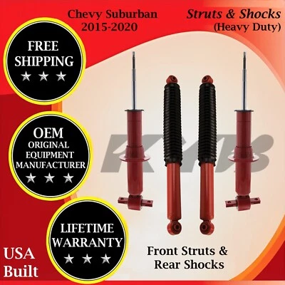 KYB OEM Front Strut & Rear Shock For 2015-2020 Chevy Suburban HD Lifetime Warra. - Imagem 1 de 4