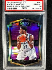 PSA 10 2015 Select Premier Die-Cut Purple Prizm SP /99 Andrew Wiggins #141 G1081