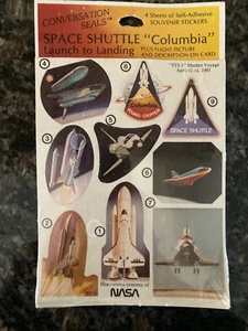 Vintage 1980’s NASA Columbia Space Shuttle Stickers 2 Pack - Picture 1 of 3
