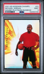 2021 UD Goodwin Champions Goudey Platinum G1 Michael Jordan Rainbow PSA 9 Mint - Picture 1 of 2