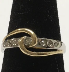 Contemporary Designer 14k Yellow And White Gold Diamond Band From HDS{Helzberg} - Picture 1 of 7