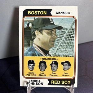 1974 Topps Béisbol Darrell Johnson Manager Medias Rojas de Boston #403 - Imagen 1 de 2