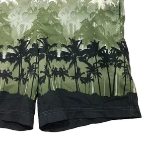 Croft & Barrow Swim Trunks Mens Size Small Shorts Green Palm Trees - Picture 1 of 4