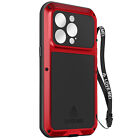 Love Mei Full-body Shockproof Waterproof Case for iPhone 14 Pro Max Red
