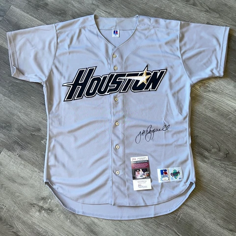 Authentic Jeff Bagwell Houston Astros Jersey 48 Russell Athletic Autograph 95-96 Cover