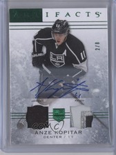 2014-15 Upper Deck Artifacts Emerald Jersey/Patch /8 Anze Kopitar #45 Patch Auto