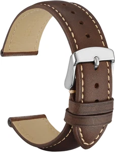 Vintage Cinturini Orologi in Pelle Con Fibbia in Argento Inossidabile, Cinturino - Foto 1 di 12