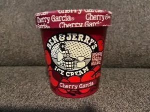 Vintage Ben & Jerry’s Cherry Garcia Ice Cream Pint Empty Container 1996 - Picture 1 of 9