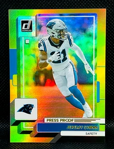 2022 Donruss Premium - JEREMY CHINN #241  Gold Press Proof Holo Prizm - PANTHERS - Picture 1 of 2