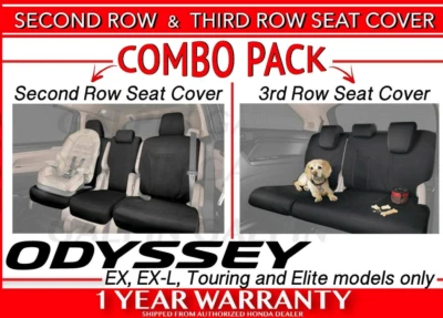 Genuine OEM Honda Odyssey 2nd/ 3rd Row Seat Covers   EX, EX-L, Touring and Elite Foto 1 de 4