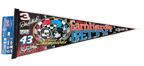 Vintage Wincraft Dale Earnhardt & Richard Petty NASCAR Champions Pennant 7&7 Cover