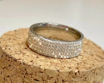 Elegantes anillos de compromiso de boda de zafiro chapados en plata para mujer talla 11. Foto 1 de 4