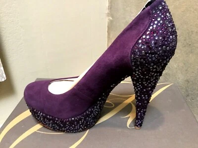 Enzo Angiolini BECCALYNN gamuza noche graduación bomba púrpura oscuro zapatos con cuentas 7,5 Foto 1 de 3