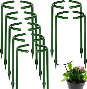 14Pcs Plant Support/ Stake, Half Round, Plant Support Ring, Garden Flower/ Plant - Picture 1 of 12