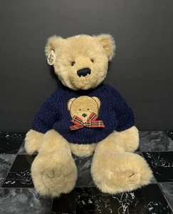 Vintage Ganz Heritage Collection 16” Tan Beige Teddy Bear Blue Knit Sweater NWT - Bild 1 von 11