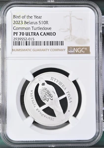 Belarus 2023 Common Turtledove S10R NGC PF 70 UC COA - Picture 1 of 2