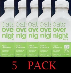 5x Oats Overnight - Apple Cinnamon Over night Oats Shake 2.2 oz - 5 PACK - Picture 1 of 5