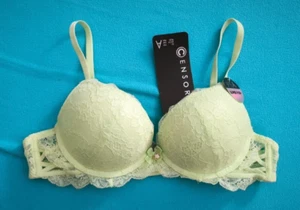 Set BH Brusthalter Super Push-Up-BH String Slip grün Censored 70A 75A XS/S neu - Bild 1 von 5