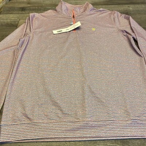 Simply Southern Jacke Herren Med 1/4 Zip Pullover GOLF rosa blau gestreift - Bild 1 von 11