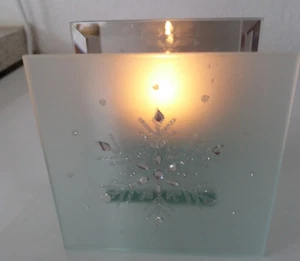 Neu/Ovp:Winter:Teelichthalter + Spiegel,Strass,Glitzer *TOP* - Bild 1 von 3