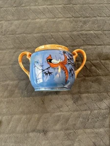 Hand Painted Red Bird Made in Japan Suger Bowl Teapot (Missing Lid) - Picture 1 of 9