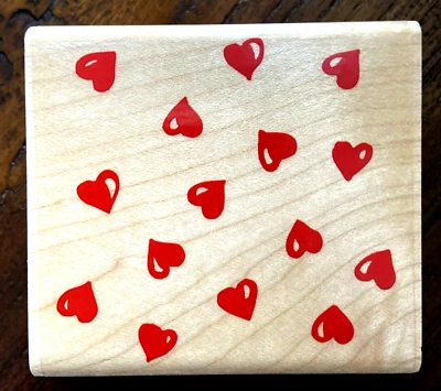 NUEVO sello de goma de fondo de varios corazones estampida de goma Foto 1 de 4