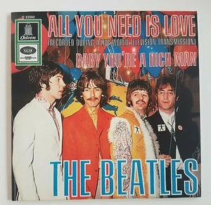 THE BEATLES 45 : ALL YOU NEED IS LOVE ♦ GERMANY 1967 (Remastered 7" at Abbey R) - Picture 1 of 3