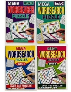 A5 SIZE LARGE PRINT WORD SEARCH BOOKS 1,2,3,4 OVER 160 PUZZLE ABOUT 186 PUZZLE - Picture 1 of 10