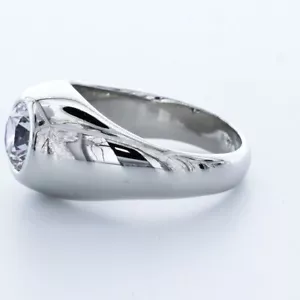 Klassischer Herrenring 2,04 ctw G SI1 natürlicher zertifizierter Diamant im Rundschliff Weißgold - Bild 1 von 3